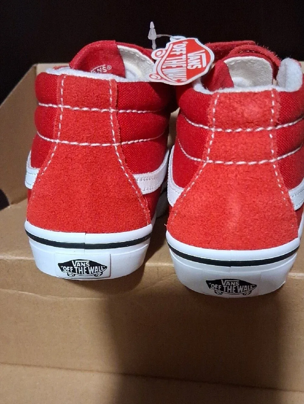 Vans Kids Red High-Top Velcro Canvas Sneakers 9.0 Usa Toddler
